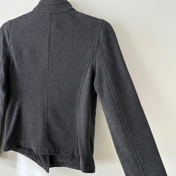 J Jill Charcoal Gray Cotton Terry Knit Zip Jacket - Picture 13 of 16